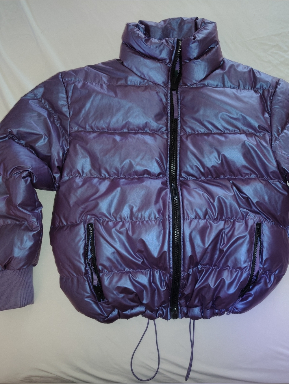 Iridescent Purple Puffer Jacket